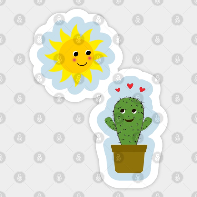 Cactus Crush Sticker by wanungara